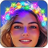 JONKY New Year Eve Light Up Headband Glow Birthday Headbands LED Costume Hair Accessories for Women