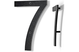 Lookopen 8 Inch Black Large House Numbers, Modern Floating Metal House Numbers for Outside, Aluminium Home Address Numbers for Front Door Outdoor Brick House (7)