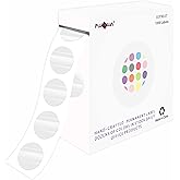 PARLAIM 0.5 inch Round Clear Circle Dot Sticker, 1000pcs Transparent Adhesive Label for Envelope, Cosmetic Box, Gift Bag, Translucent Wafer Package Seals