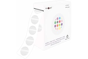PARLAIM 0.5 inch Round Clear Circle Dot Sticker, 1000pcs Transparent Adhesive Label for Envelope, Cosmetic Box, Gift Bag, Translucent Wafer Package Seals