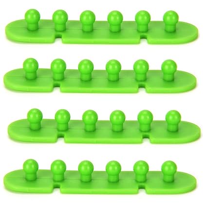 SYGA 4 Pcs Wire Cord USB Cable Tidy Plug Holder Drop Clip Organizer Line Fixer Divider Ties (Green)