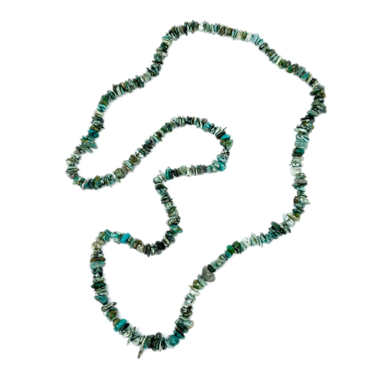 Anderson and Webb Turquoise Chip 26" Claspless Rope Necklace