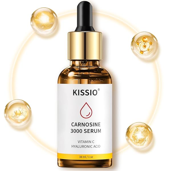 KISSIO PEPTIDE SERUM – ANTI-WRINKLE FACIAL SERUM WITH PEPTIDES AND CARNOSINE,VITAMIN C,HYALURONIC ACID TO HYDRATING AND REDUCE FINE LINES,SKIN CARE FOR FACE,VEGAN,1 FL OZ