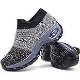 Women's Walking Shoes Sock Sneakers - Mesh Slip On Air Cushion Lady Girls Modern Jazz Dance Easy Shoes Platform Loafers