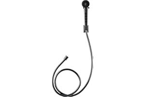 Dura Faucet DF-SA130-MB Economical Shower Head and Hose Kit, Handheld Shower Wand with Flow Control Trickle Switch (Black)