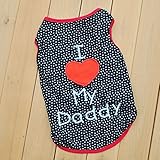 Summer Apparel Puppy dog pet clothes i love my daddy dots print vest sleeveless dog t-shirts apparel