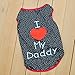 Summer Apparel Puppy dog pet clothes i love my daddy dots print vest sleeveless dog t-shirts apparel