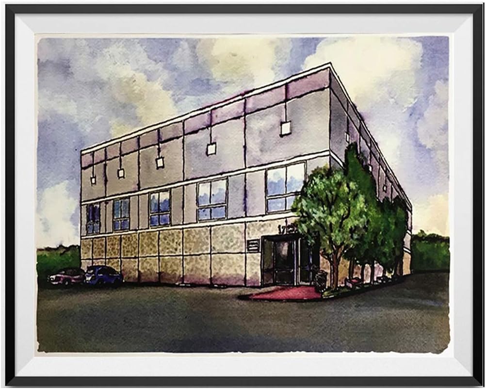 My Party Shirt Pam Beesly Office Building Watercolor Painting Poster 18 x 24