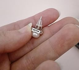 Orecchini Di Perle Da Donna Coltivati ​​Acqua Dolce Forma A Botone 7,5-8 Mm SECRET & YOU - Orecchini In Argento Sterling 925 Rodiato - Foto 8