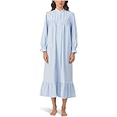 Eileen West Womens Sleepwear & Loungewear - Brushed Flannel Collection - 100% Cotton Highneck Long Sleeve 50" Nightgown