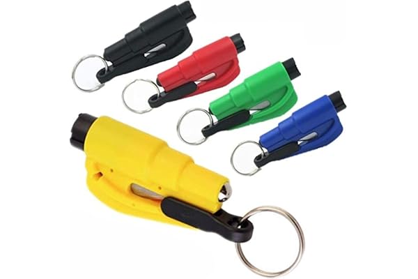 5 Pcs Car Escape Rescue Tool Keychain Glass Breaker Seatbelt Cutter Mini Hammer Emergency Rescue Tool Glass Breaker Car Safet