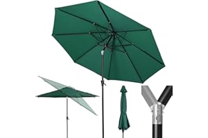 Tempera Patio Market Outdoor Table Umbrella with Push Button Tilt and Crank,Large Sun Umbrella with Sturdy Pole&Fade resistant canopy,Easy to set