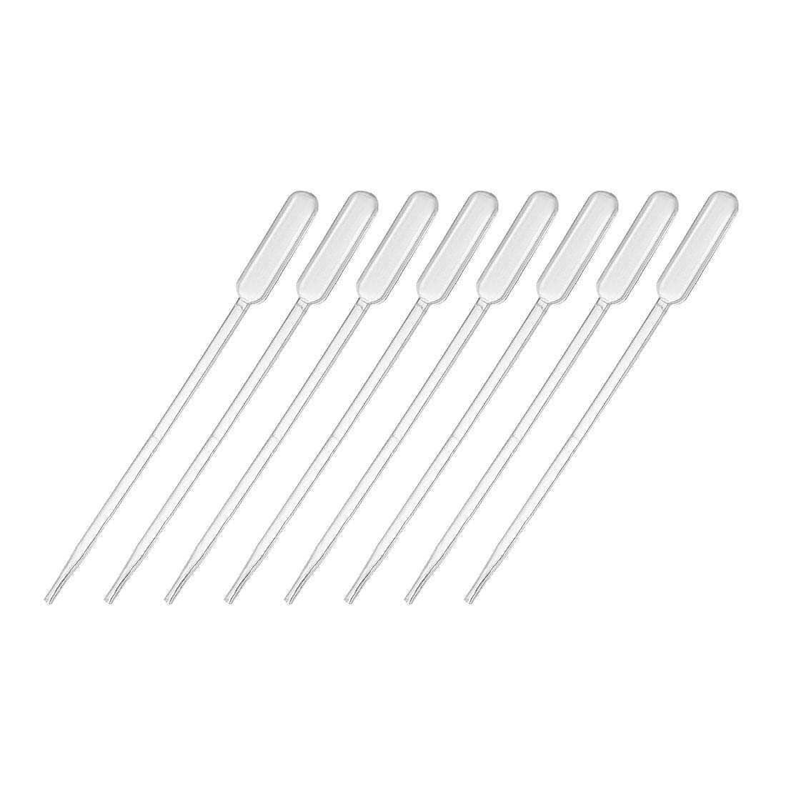 sourcing map 30 Pcs Plastic Disposable Pipettes 0.5ml, Clear Transfer Pipettes, 112mm Length, Liquid Dropper for Lab