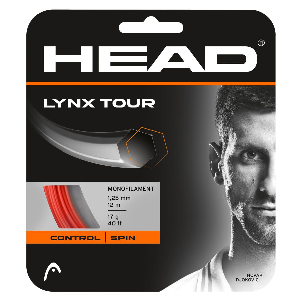 HEAD Unisex Adult Lynx Tour Tennis String set, Orange, 16