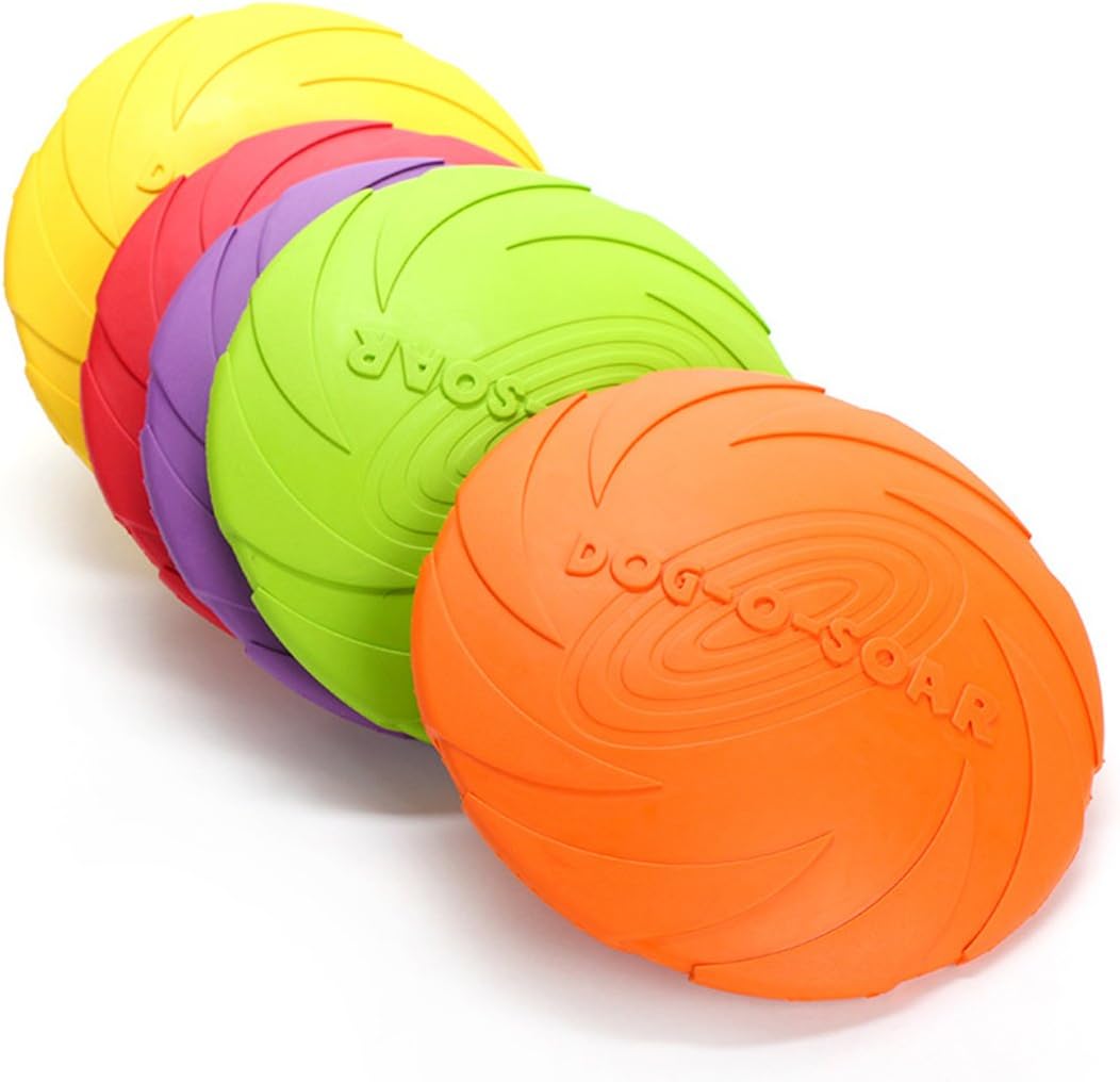 PETCUTE Dog Frisbee Dog flying Disc interactive Toy for dog Dogs Training frisbee 2 Pieces ø 20 cm, 2 Yellow - Image 3
