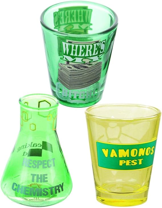 Breaking Bad Shot Glass Bundle, Set of 3 Shot Glasses