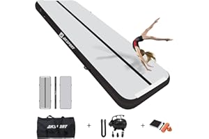 AKSPORT Inflatable Gymnatsics Mat Tumble Track 10ft 13ft 16ft 20ft 23ft Air Tumbling Mat with Air Pump for Home Use/Training/Cheerleading/Yoga