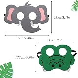 AOOTUERL 12pc Kids Animal Felt Masks Jungle Theme Party Costume Favors view 2