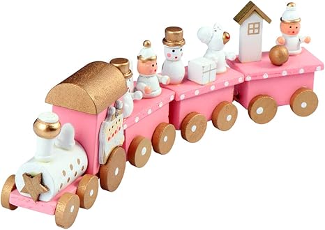 wooden christmas train set