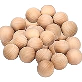 YUENPUN 35 Pack 1.5 Inch Wooden Round Ball, Natural Unfinished Wooden Balls, Smooth Durable Wood Balls for Crafts and DIY Projects