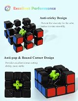 ROXENDA Speed Cube 3x3 Original Speed Cube with Vivid Color Sticker view 4