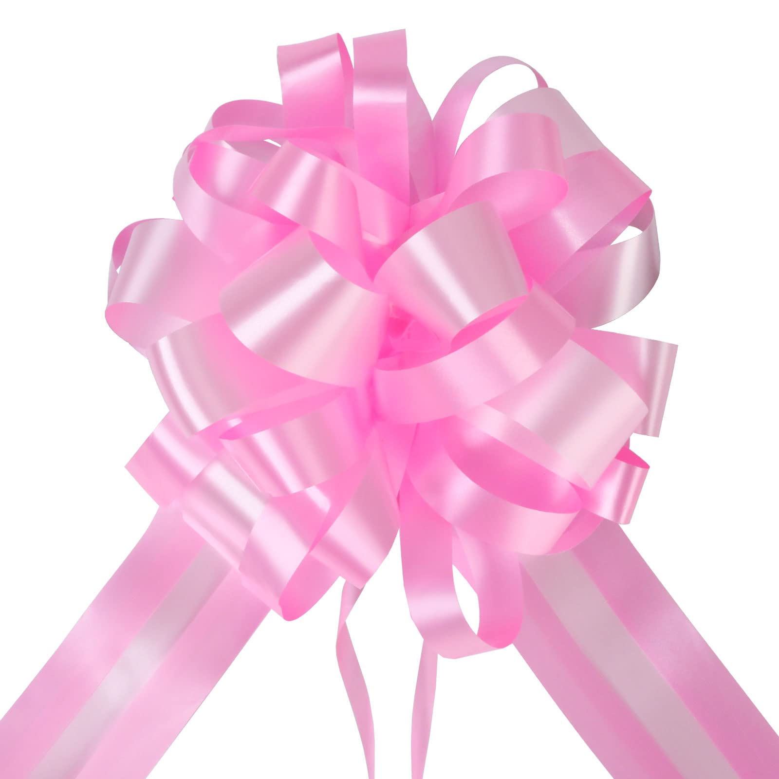 EDATOFLY 5 Pcs Pull Bows for Gift Wrapping, Large Bows for Presents Gift Wrapping Bows Gift Bows Present Bows for Florist Wedding Christmas Party Car Baskets Bouquets (Pink)