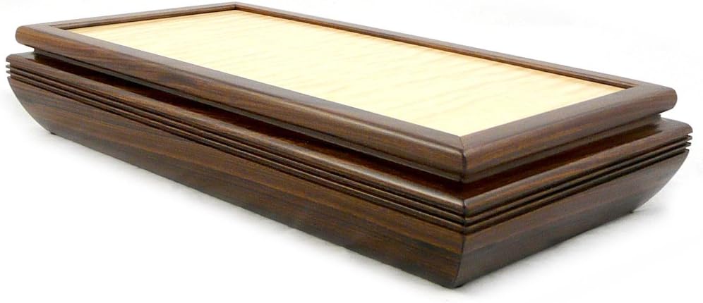 Mikutowski Woodworking Low-Profile Handmade Natural Rosewood and Maple Wooden Jewelry Box