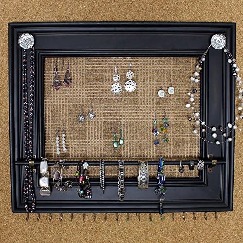 Jewelry Organizer Display Rack Holder Picture Frame- 19"x16"- Extra Large Wall Mounted Jewelry