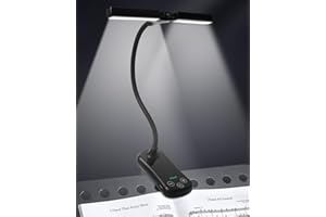 TobeBright Music Stand Light Clip On Rechargeable Piano Light Clip On 14 LEDs 3 Color 8 Brightness Clamp Light with Foldable Head for Music Stand, Piano, Sheet Music, Book Light