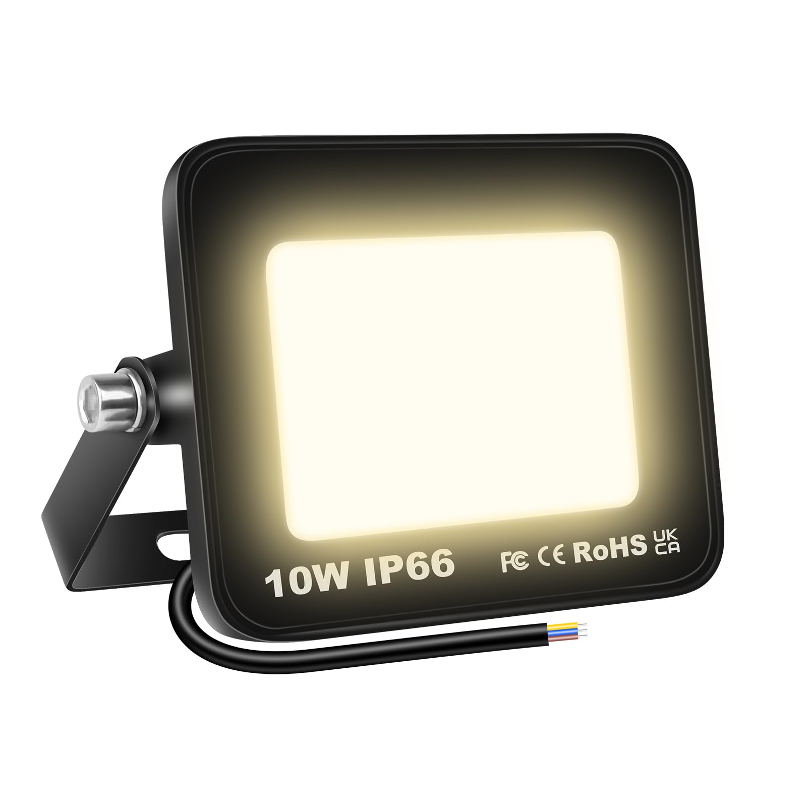 SKYWORLD 10W Outdoor LED Flood Light, 1000 Lumens Super Bright LED Floodlights, IP66 Waterproof Security Lights, 3000K Daylight Warm White for Garden Yard Backyard Garage Lawn Patio Warehouse