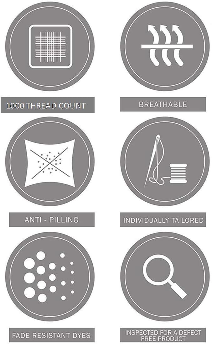 Thread Spread 100% Egyptian Cotton 1000 Thread Count Ultra Soft Pillow Case Set - Durable and Silky Soft (Queen Size Pillowcase) (White): Home & Kitchen