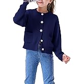 Hvididan Girls Cardigan Sweater School Uniforms Toddler Long Sleeve Button Knit Solid Sweaters Tops