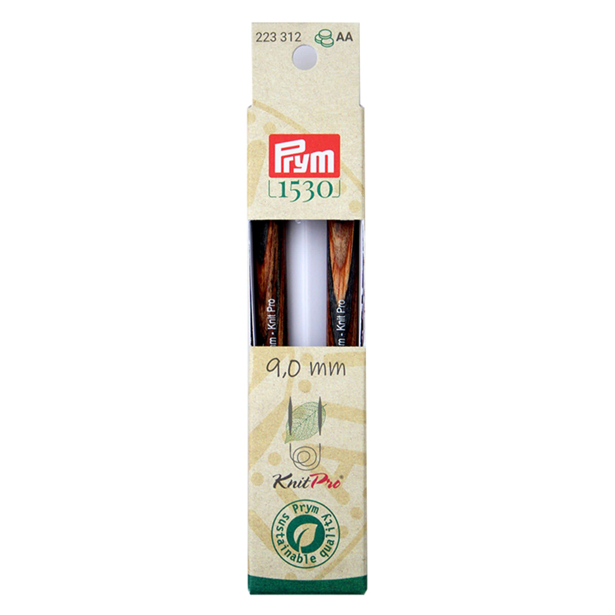 Prym 223332 Circular Knitting Needle Tips Natural Coloured Long 12.8 cm 9.00 mm Circular Needle Wood Multi-Coloured 9 mm