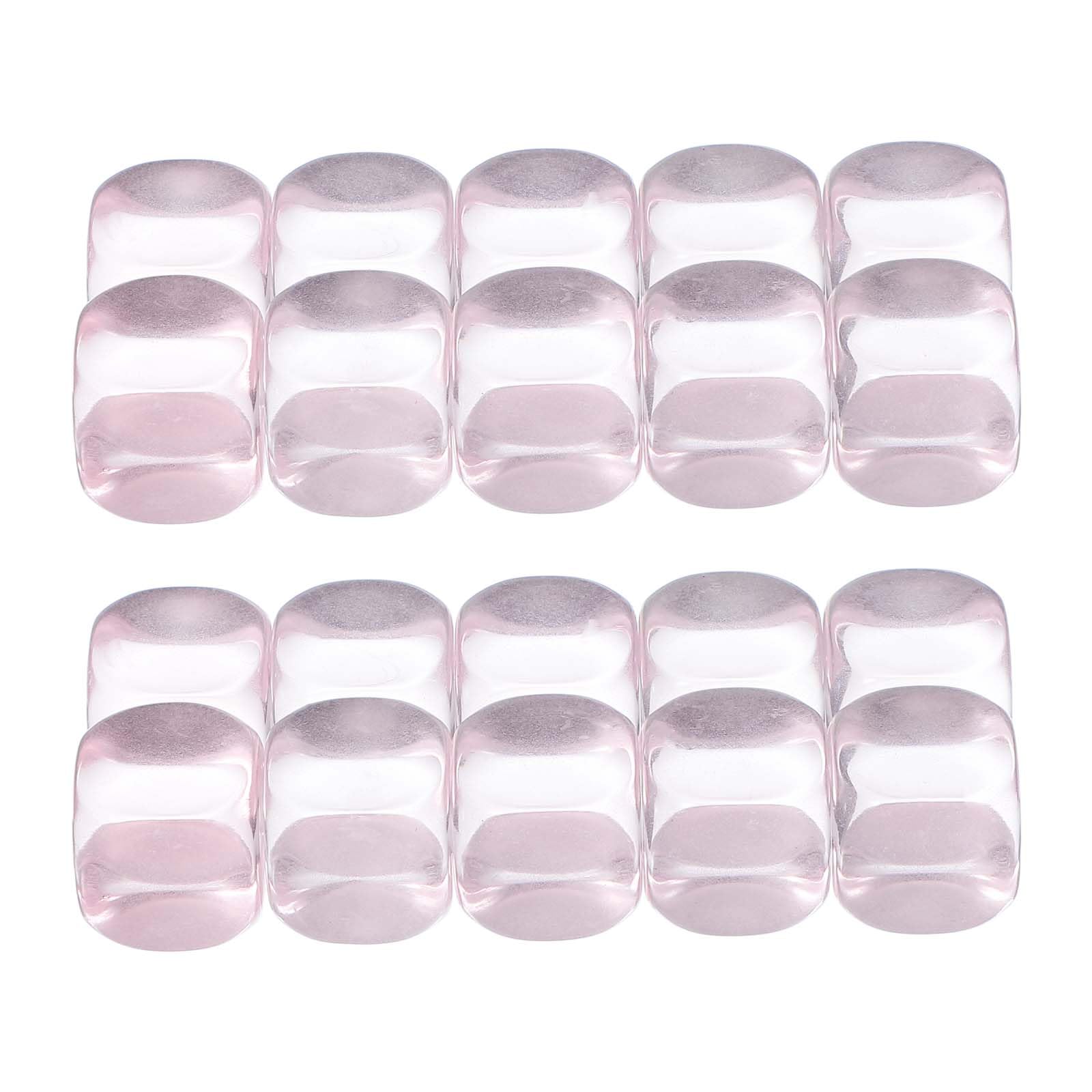 PATIKIL 16 mm Clear Acrylic Dice Blank, 100 Pcs Standard Game Dice Rounded Corner with Smoothed Surface Six Sided for Board Games Teaching, Pink
