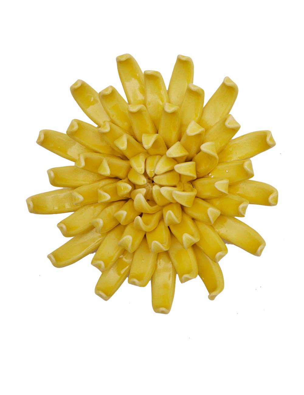 SEINHIJO Ceramic Wall Flower Wall Arts Sculpture Modern Decor Figurine Flower Gifts Ornament Home Statue Indoor Crafts Yellow 13cm