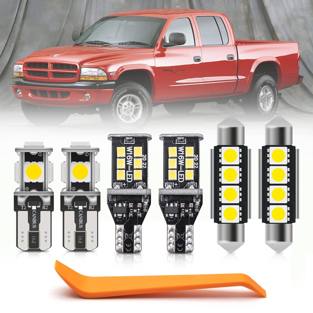 Photo 1 of nsautolighting 10pcs White LED Interior Lights Bulb Kit for Dodge Dakota 1997-2004, 6000K Super Bright, Plug and Play, Non-Polar