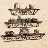 Artesia Wall Shelf with 3 Shelves (Brown)