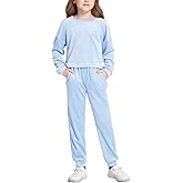 Arshiner Girls 2 Piece Outfit Sweatsuits Set Kids Velour Sweatshirts & Sweatpants Tracksuits Set for Girls