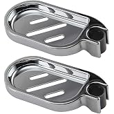 DH-LINK 2X Soap Dish Adjustable Shower Rail Slide Soap Plates Smooth Bathroom Holder