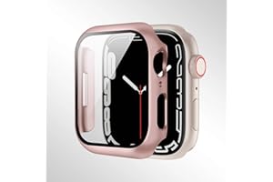 Compatible with Apple Watch Series 10/9/8/7/6/5/4 40/41/44/45/42/46mm, Featuring a Tempered Glass Screen Protector and a Hard