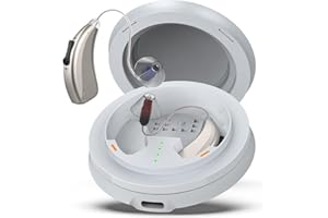 DOHELLY Rechargeable Hearing Aids for Seniors with Noise Cancelling, Receiver-In-Canal (RIC) Hearing Amplifier, Three Noise Reduction Modes, Dual Microphone, OTC (Champagne)