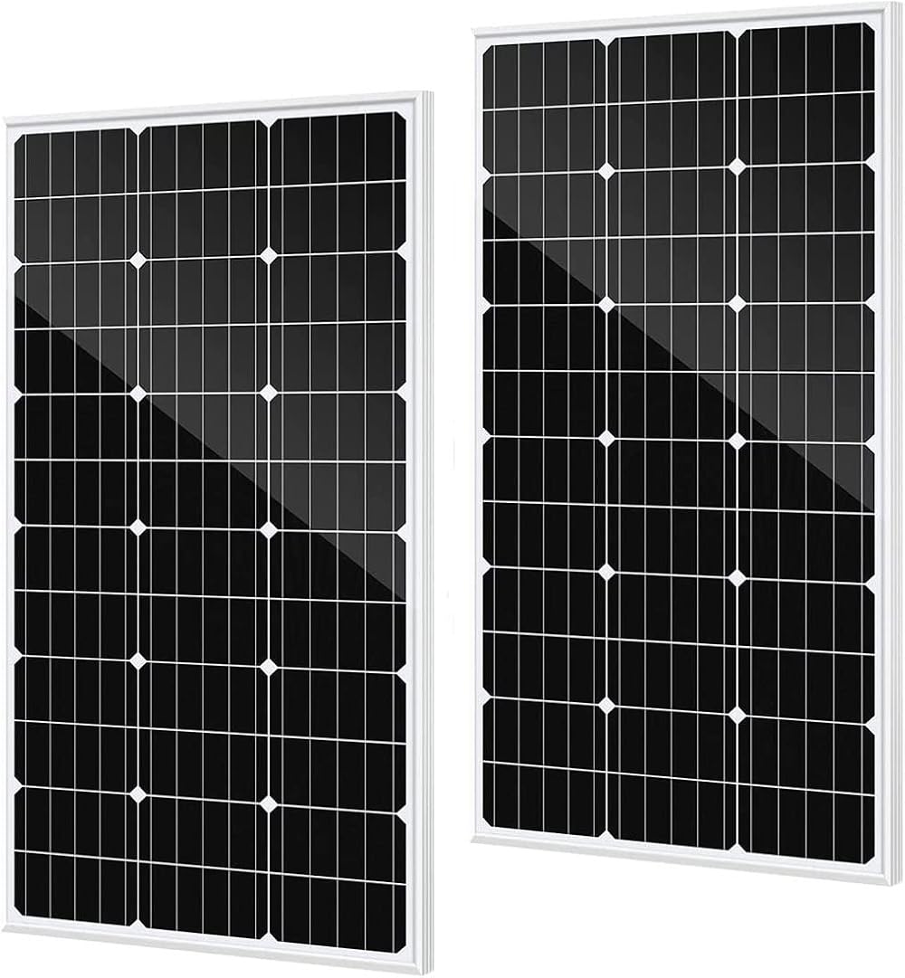 AUECOOR 200W Monocrystalline Solar Panel for RV Boat Off-Grid Charging