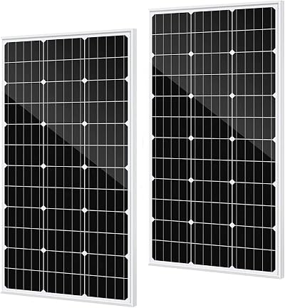 AUECOOR 200W Monocrystalline Solar Panel for RV Boat Off-Grid Charging