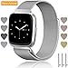 Ouwegaga Bands for Fitbit Versa Replacment Bands Metal Fitbit Versa Smartwatch Bracelet Milanese Loop Stainless Steel Straps for Men Women Small Silver