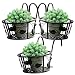 Tosnail 3 Pack Hanging Railing Planter Flower Pot Holder Plant Holder for Indoor and Outdoor Use -Black primary