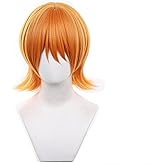 RuijiCOS Short Orange Cosplay Wig Halloween Costume Party Wig for Adult