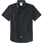 Dubinik® Men’s Soft Lightweight Chambray Short Sleeve Summer Breathable Cotton Shirt for Daily Casual Wear