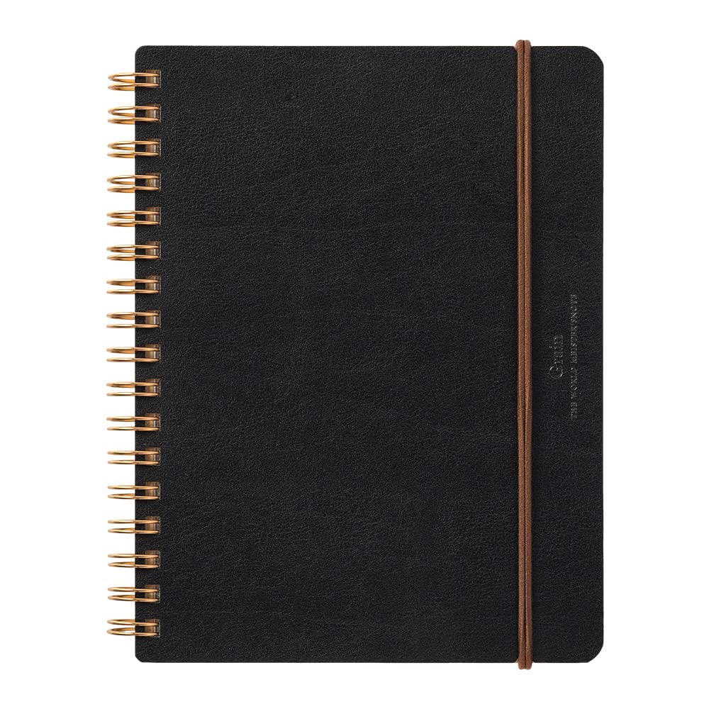 Midori 15222006 Ring Notebook, Grain, B6 Transformation, Black