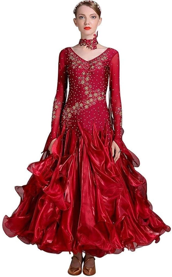 red ballroom dress