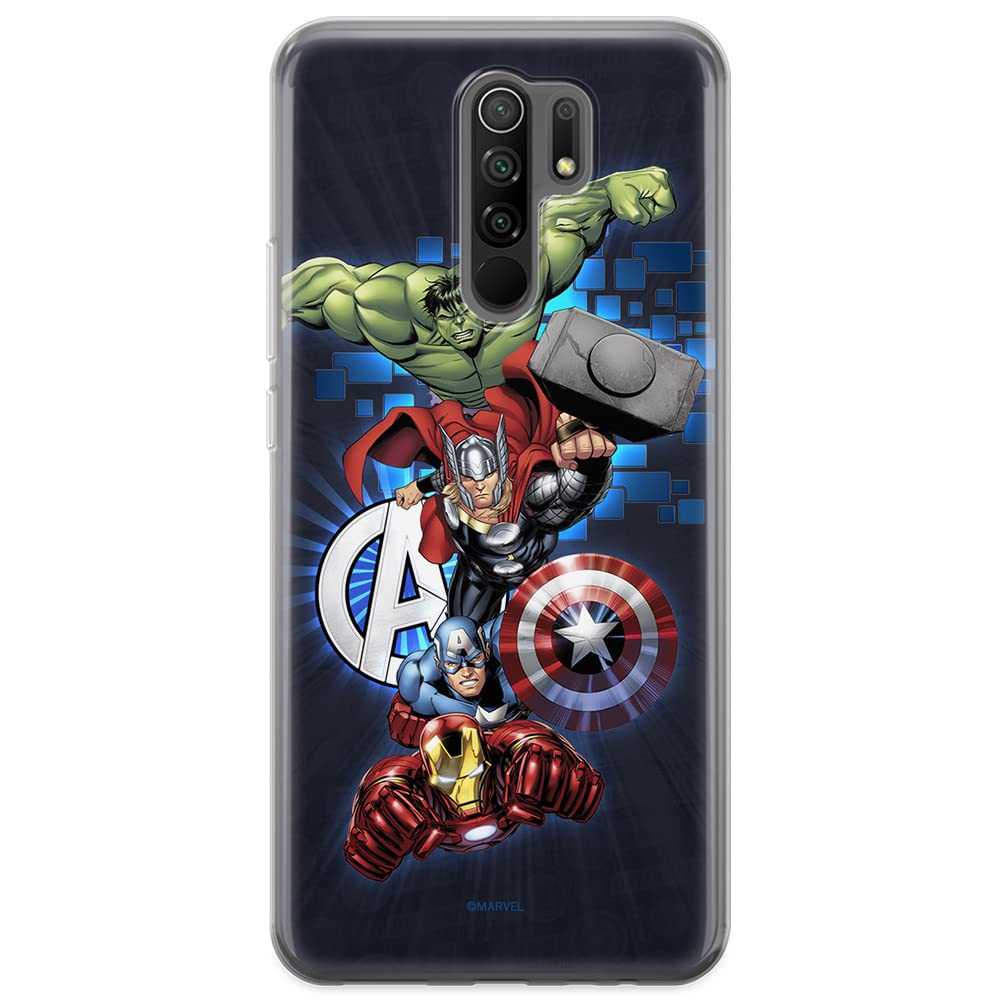 ERT GROUP mobile phone case for Xiaomi REDMI 9 original and officially Licensed Marvel pattern Avengers 001 optimally adapted to the shape of the mobile phone, case made of TPU